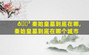 🌳 秦始皇墓到底在哪,秦始皇墓到底在哪个城市